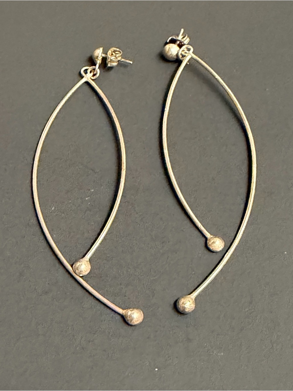 Sterling Silver Minimalist Gold Drop Wire Earrings 4gr - Elegant Women’s Jewelry